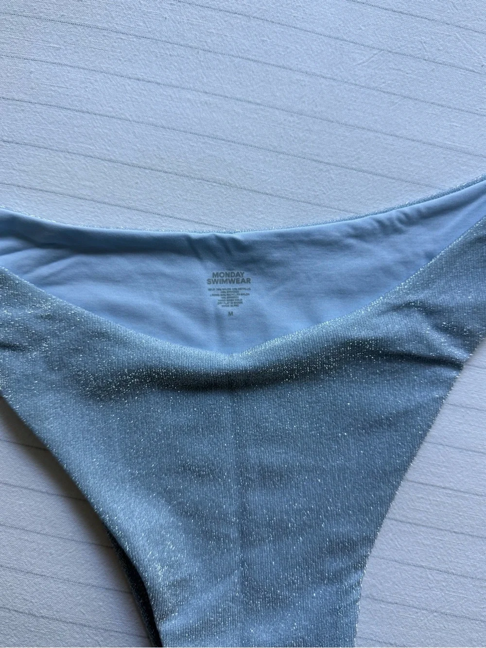 Blue Shimmer Byron Bottom Monday Swimwear Size M